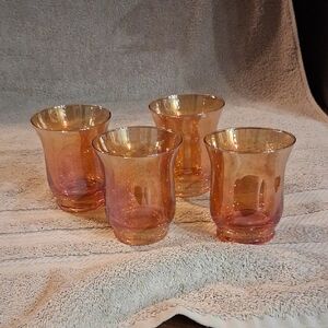 Set of Four Amber Glass Tumblers